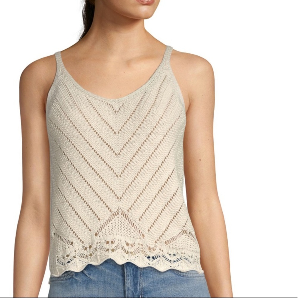 NWT Arizona Jean Co. Crochet Sweater Tank Baby Blue, Size XS